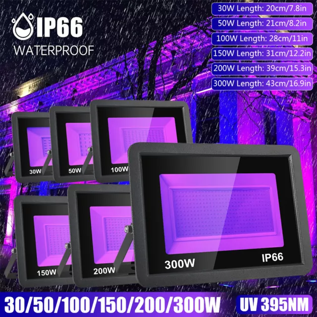 30W-500W 395nm UV Light Blacklight LED Floodlight DJ Stage Disco Effect Lamp US