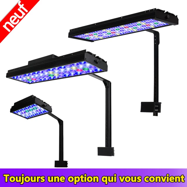 Lampe LED PopBloom Pour Aquarium Récifal - 100W, 4 Canaux Programmables, WiFi, Pour Bac 80-120cm