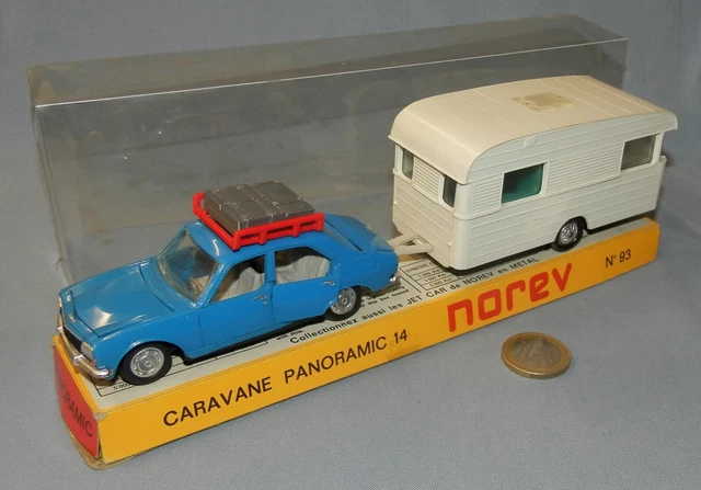 Norev 1/43 plastigam peugeot 504 et caravane digue