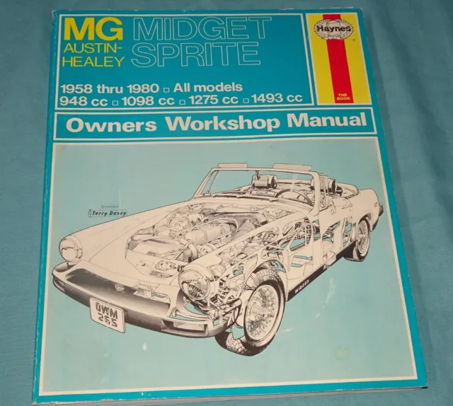 Haynes Repair Manual for 1958-1980 all models MG Midget & Austin Healey Sprite
