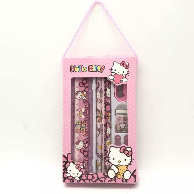 Sanrio Stationary Gift Set Pencil Rubber Ruler Pencil Sharpener Hello Kitty