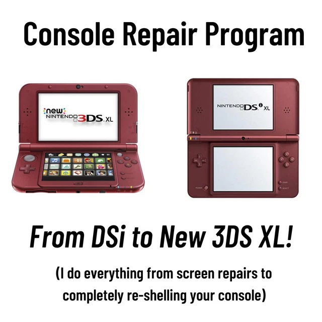 NEW NINTENDO 3DS XL Repair, Hinge, Button, Motherboard, Shell, Camera