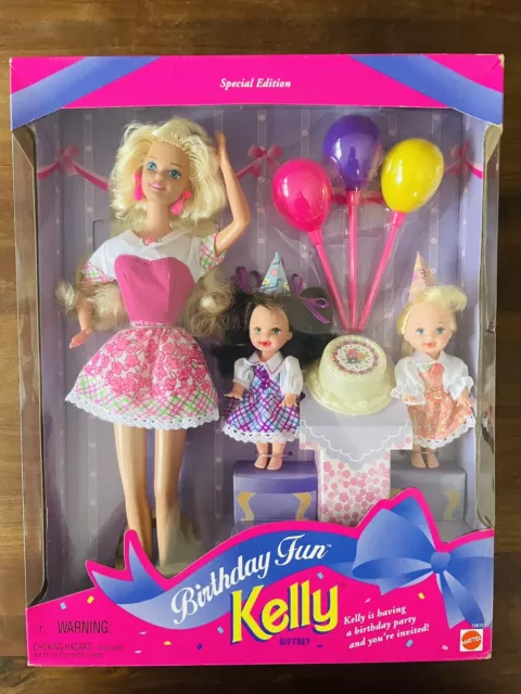 RARE 1996 Birthday Fun Kelly & Barbie Gift Set Brand New!