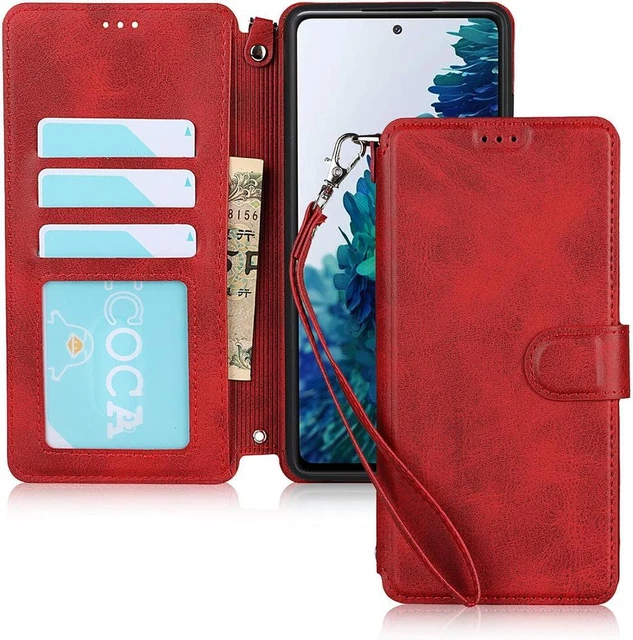 Case for Samsung Galaxy S20 FE 6.5'' PU Leather Wallet Case-Wine Red
