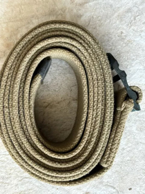 US Army WWII OD Khaki Canvas Equipment Strap 89 Inches Long