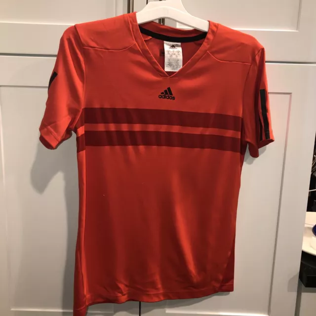 Adidas Boys Barricade T-shirt Short Sleeve Top, Orange, Medium 11-12