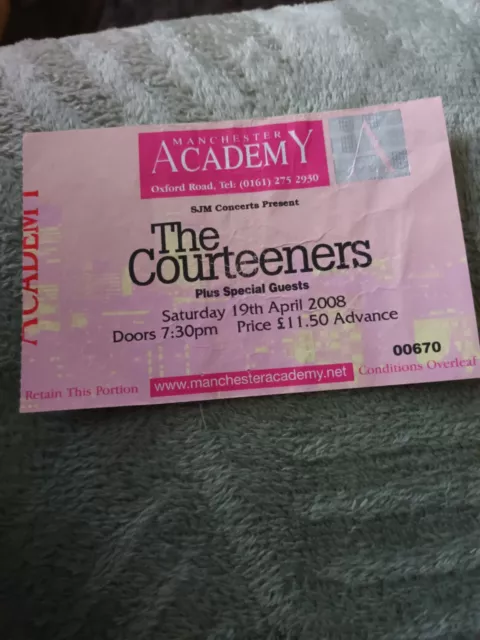 Courteeners ticket stub The Academy Manchester 2008