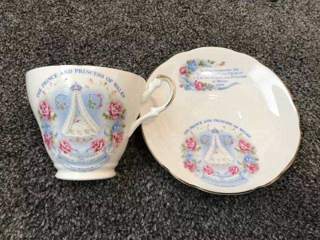 Royal Bone China Tea Cup And Saucer Celebrating The Birth of Prince William 1982
