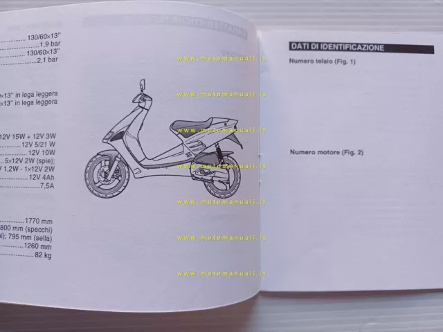 Aprilia SR 50 manuale uso manutenzione libretto originale 2