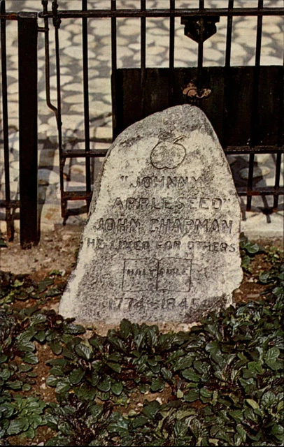 Indiana Fort Wayne Johnny Appleseed John Chapman grave ~ postcard sku879