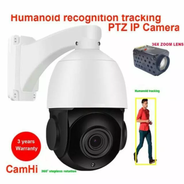 Camhi 36x Zoom 4K 8MP POE Wifi Auto-Tracking IP PTZ Kamera 2 Wege Audio Slot Neu