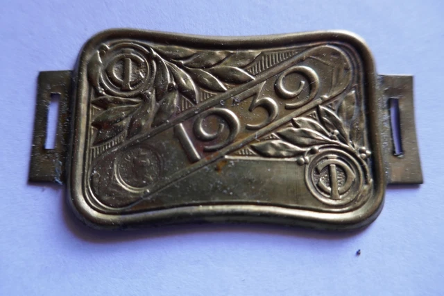 ANCIENNE PLAQUE DE VÉLO 1936 MINISTÈRE DE FINANCE BICYCLE PLATE BADGE