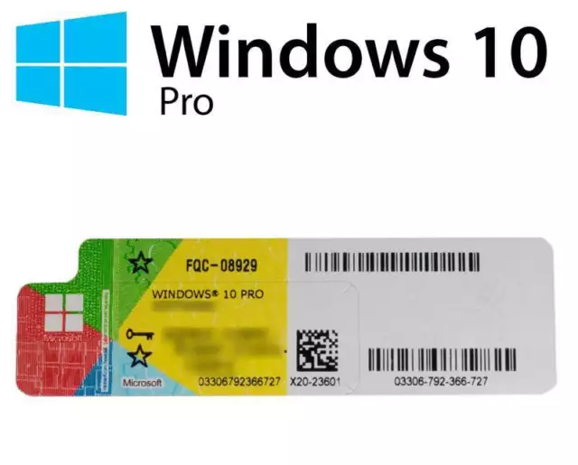 Windows 10 Pro Professional MAR COA - versione 32/64 bit - 1 pc/laptop