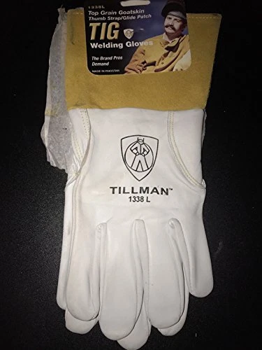 1338 Top Grain Goatskin TIG Glove with Glide Patch Large White