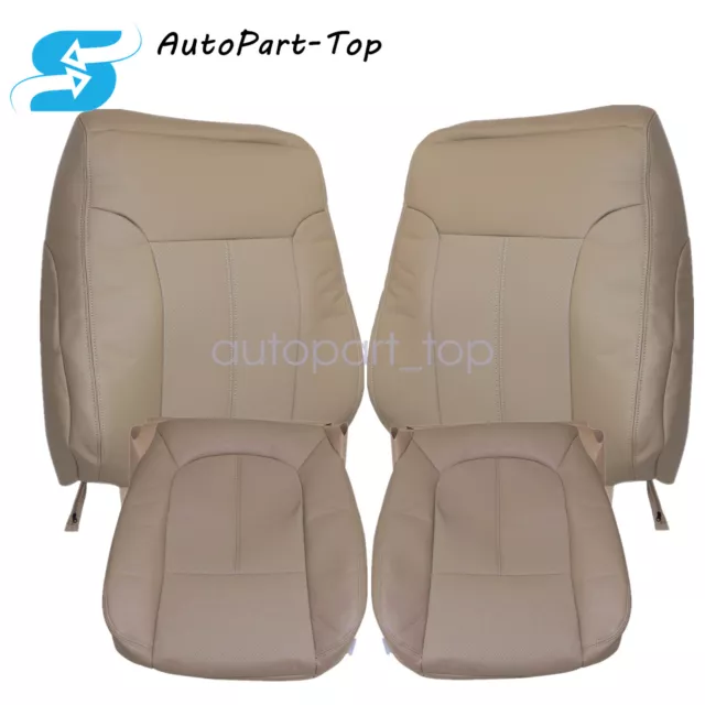 For 2011-2016 Ford F250 F350 Synthetic Leather Seat Cover Front Bottom & Top Tan
