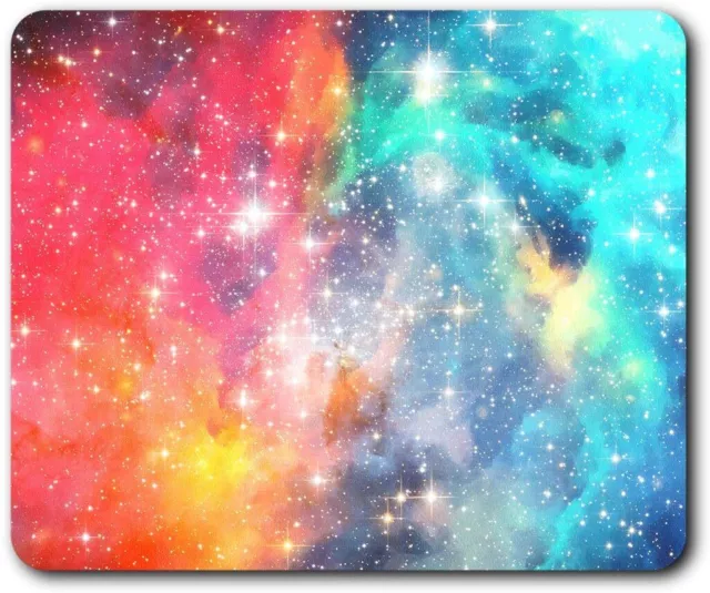 Bright Blue Space Galaxy Mouse Mat Pad Computer PC Laptop Gaming Office Home De