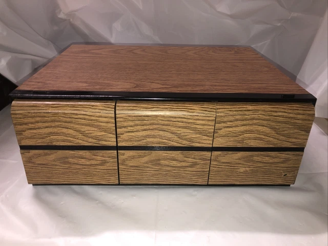 Vintage Faux fake wood 3 drawer cd storage 66 cases home decor