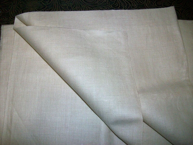 Vintage Off White - Ivory Fine Smooth Linen Fabric 23 inches