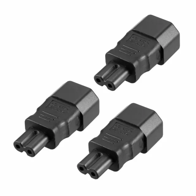 125V 10A/250V 2.5A Mâle C14 à femelle C7 Puissance Prise courant Adaptateur 3Pcs