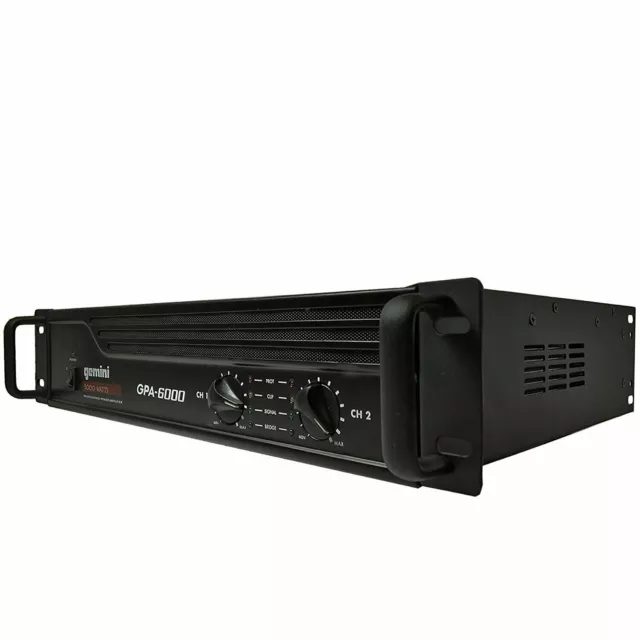 Gemini Pro GPA-6000 5000W 2 Channel Power DJ Amplifier 2U Rack Mount Amp Stereo