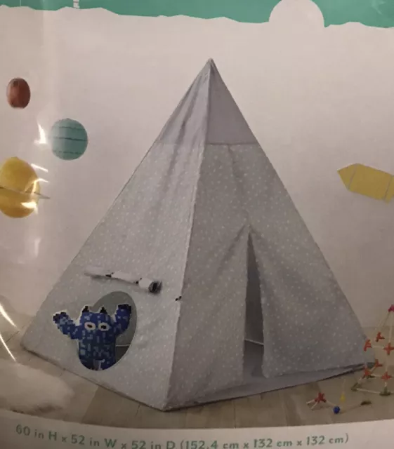 Tente tipi gris avec étoiles imprimé décoration de maison de jeu