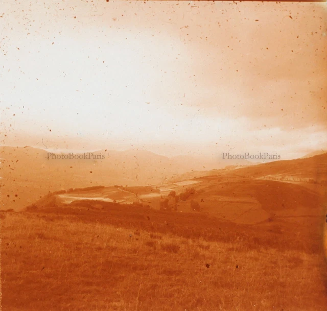 FRANCE Paysage Auvergne Photo Stereo Plaque de verre Vintage VR21L6n1