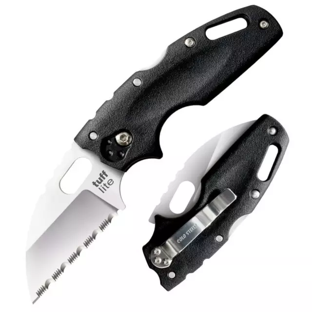 Cold Steel Knives Tuff Lite Lockback 20LTS AUS8A Serrated Steel Black Griv-Ex