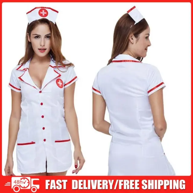 Women Nurse Uniform Cosplay Sexy Nurse Costume Naughty Costumes V Neck Nightwear