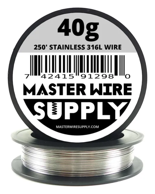 MWS - Stainless Steel 316L - 250 ft - 40 Gauge - Round Wire