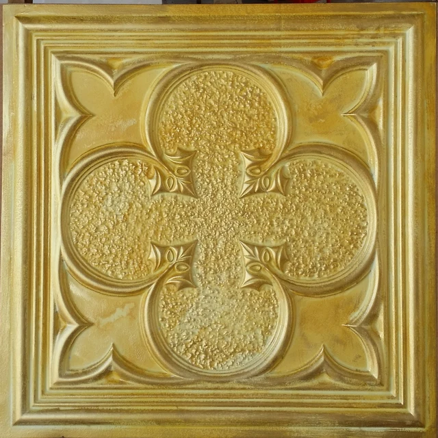 Ceiling tile Faux tin golden decor restaurant wall panel PL35 10pcs/lot