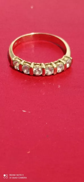 Demi Alliance Sertie en Or 375/1000-Wedding Ring 9K Solid Gold