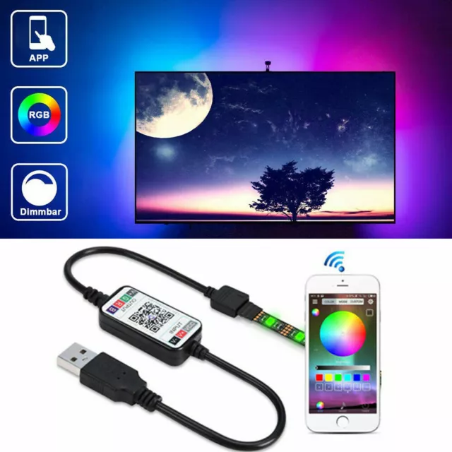 USB RGB LED Streifen TV Hintergrundbeleuchtung mit APP-Steuerung