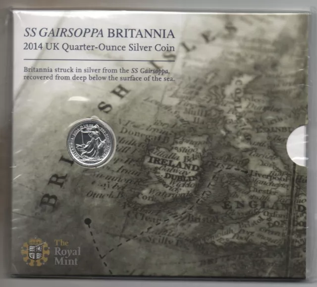 Royal Mint: UK 2014 SS Gairsoppa Britannia Quarter Ounce Silver Coin sealed