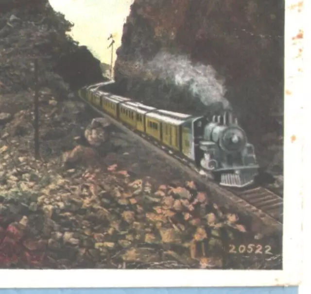 Auto & Train Crawford Notch, White Mts., NH, #20522, po1927 VTG WB DB Postcard