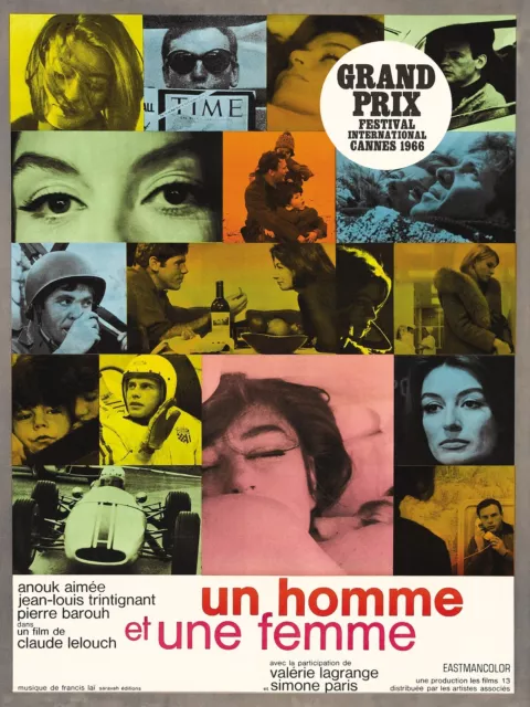 Un Homme Et Une Femme, Anouk Aimée, Repro Affiche De Cinema Vintage (40X60)