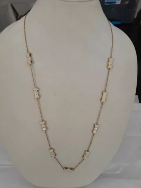 $98  New Kate Spade New York  Take A Bow Scatter Necklace  Cream  Approx 33" L