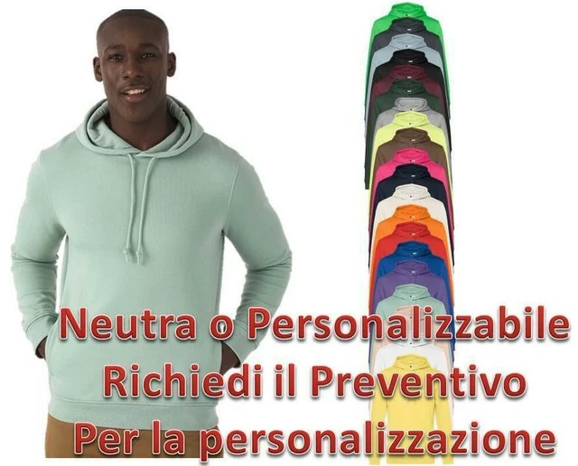 Felpa Da Uomo Felpata Da lavoro con Cappuccio e Tasche 80% Cotone Organico B&C