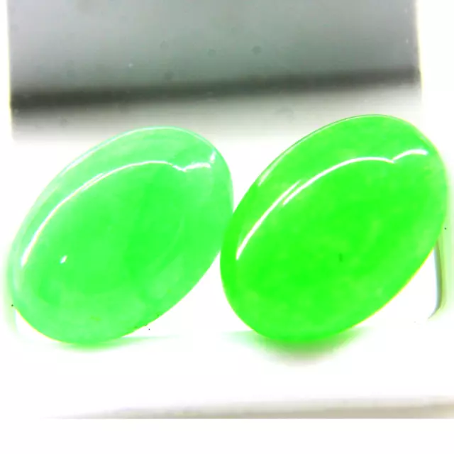 12 Ct 100% Natural Jadeite Jade Oval Cabochon Cut Gemstone Lot For Jewellery