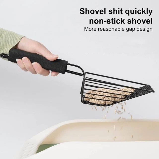 Pet Tool Rust-proof Cat Litter Scoop Durable Non-stick Metal with Long Handle