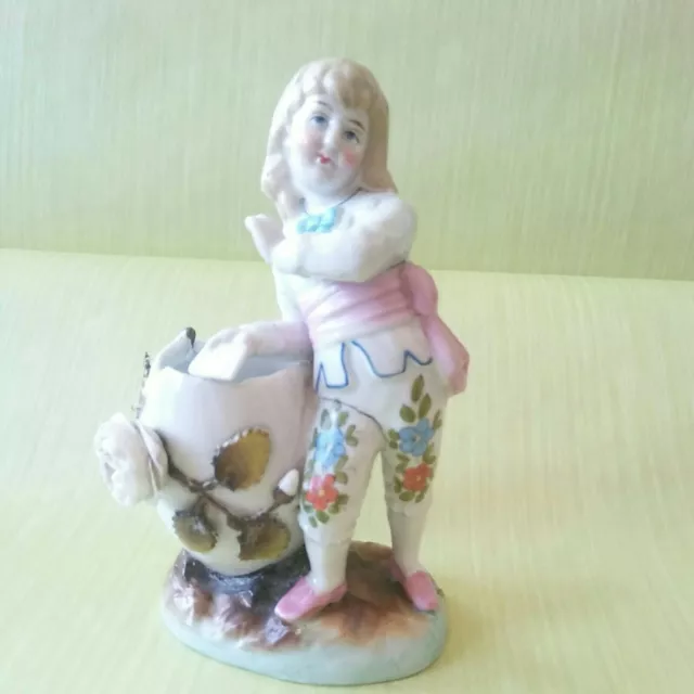 Conta & Boehme porcelain late 19thC 'Boy with love letter' Spill vase & Figurine