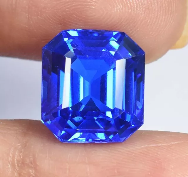 Tanzanite bleue 100 % naturelle rare bloc D 10,65 ct Asscher Cut AAA Pierre...