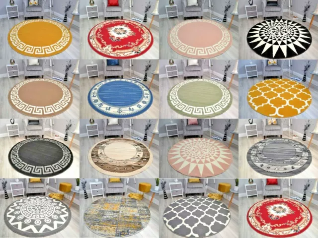 Circular Circle Round Rugs Floor Carpets Small Extra Large Mats Modern Cheap UK
