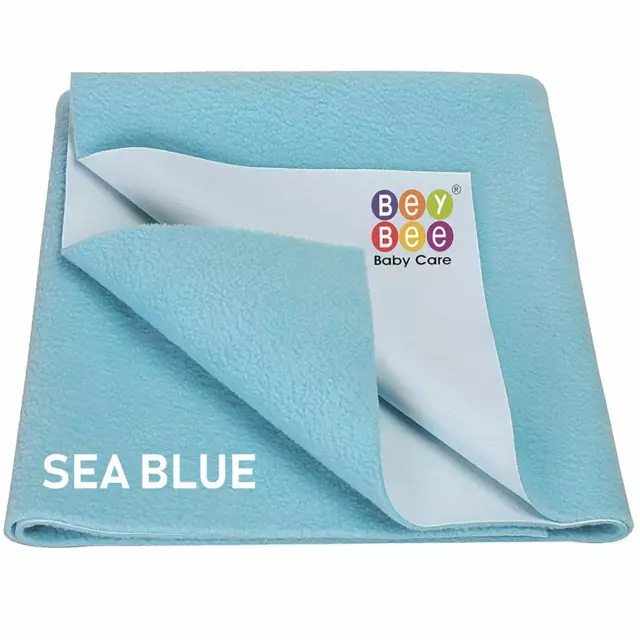 Waterproof Bed Protector Baby Dry Sheet, Medium, Sea Blue 100 cm x 70 cm US