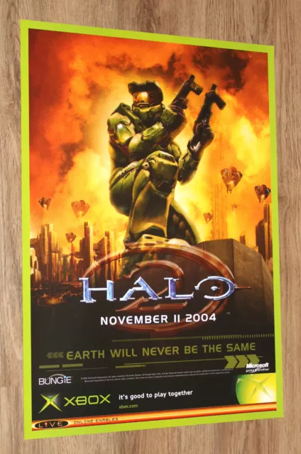 Halo Reach Xbox 360 Xbox One Rare Old Small Promo Poster / Ad Page Framed