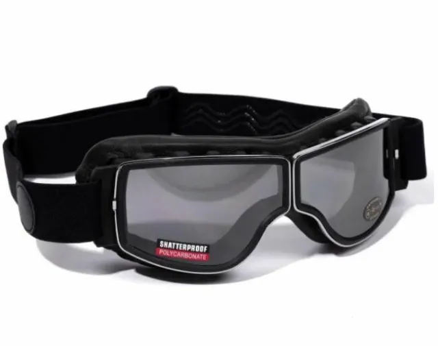 Baruffaldi Jtt Classic Motorcycle Goggles - Black - **Brand New** (500122)