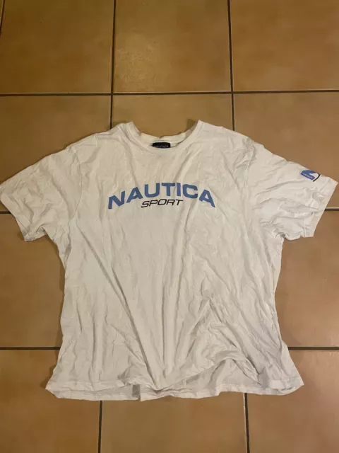 White Mens Nautica T-shirt size 2XL