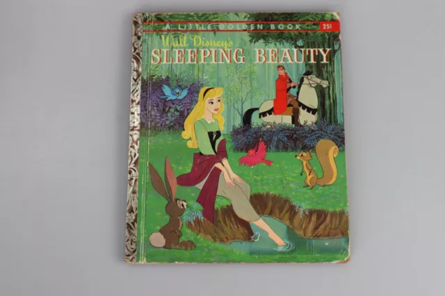 Walt Disneys Sleeping Beauty Little Golden Book 1957 Vintage Some Ink Markings