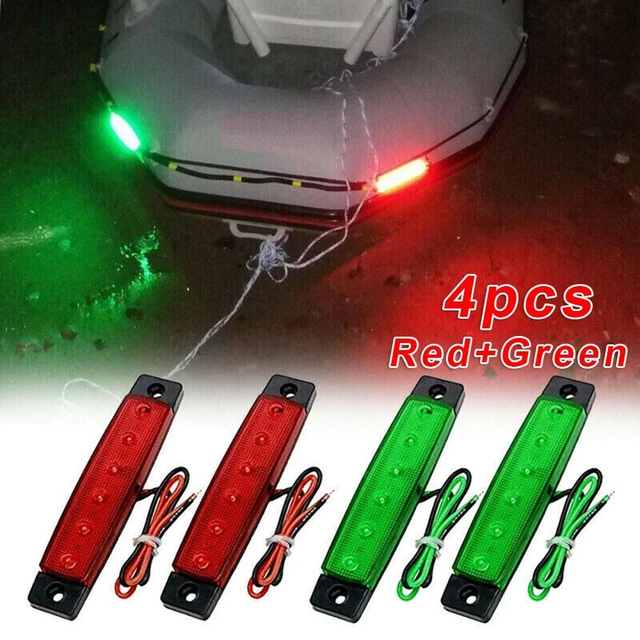 4 piezas de repuesto de luces LED marinas exteriores anticolisión portátiles