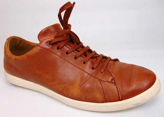 COLE HAAN TRAFTON Shoe Mens Size 11.5 Brown Luxe Cap Toe Leather Casual Sneakers 24.75 PicClick