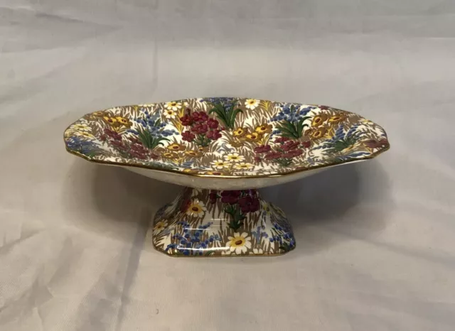 Vintage Royal Winton Grimwades Chintz Marguerite Oval Compote